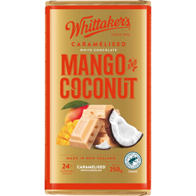 Whittaker's Mango & Coconut 24% Cocoa Caramelized Whit Chocolate Block 250g