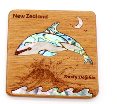 Wood Fridge Magnet - Dolphin -QWood Studio