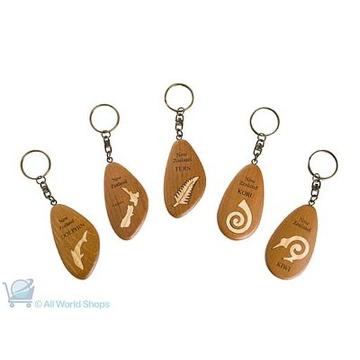 Wooden Keychain Rings - NZ Souvenirs - Aeon Giftware