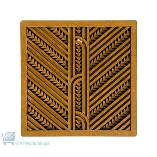 Maori Pattern Tile Art - Wooden Art Piece - Rima - Aeon Giftware