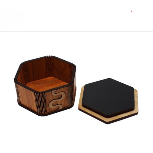 Wooden Hexagonal Box - New Zealand Fern - Aeon Giftware