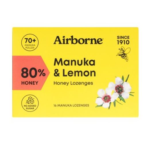 Manuka & Lemon Honey Lozenges - Airborne Honey - 16s