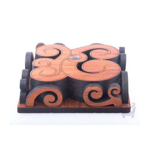 Koru Coasters In Caddy With Paua Inlay - Amazin Wood