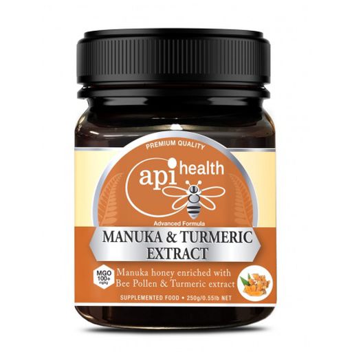 Manuka Honey MGO100+, Turmeric Extract & Bee Pollen - Api Health -  250g