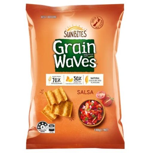 Sunbites Grainwaves Wholegrain Chips - Salsa - Bluebird - 140g