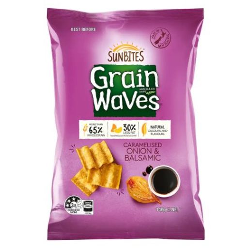 Sunbites Grainwaves Wholegrain Chips - Caramelised Onion & Balsamic - Bluebird - 140g