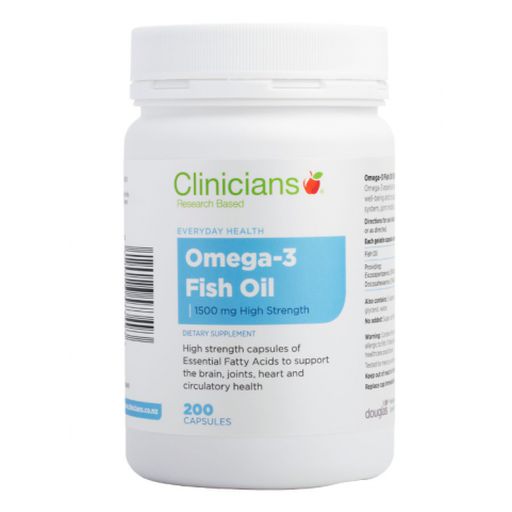 Omega-3 Fish Oil (1500mg)  High Strength - Clinicians - 200caps