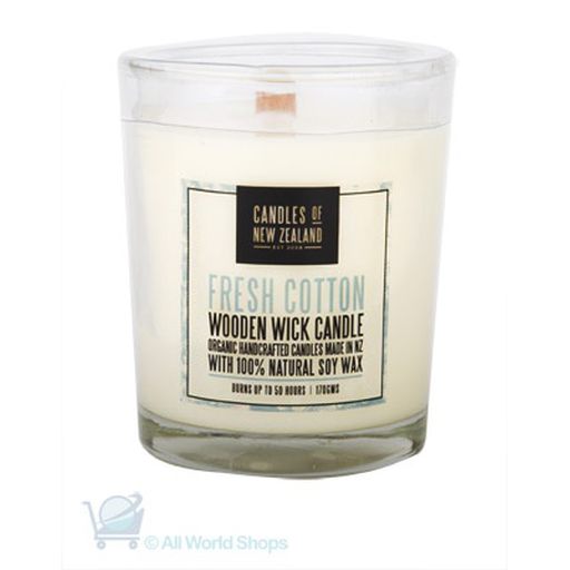 Soy Glass Candles - Fresh Cotton Wood Wick - Candles Of New Zealand