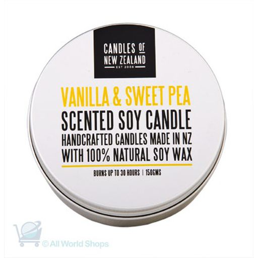 Stunning Scents Soy Tins - Vanilla & Sweet Pea - Candles Of New Zealand
