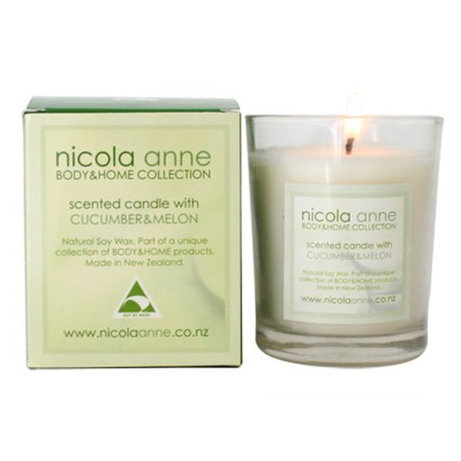 Nicola Anne Soy Glass - Cucumber & Melon - Candles Of New Zealand