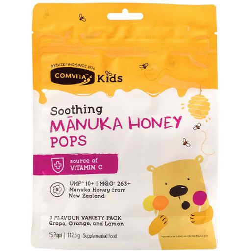 Kids Soothing Pops With UMF10+ Manuka Honey - Comvita - 15pk
