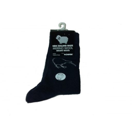 Merino Wool Kiwi Brush Stroke Socks Navy M-L - The Derek Corporation