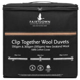 Wool Single Bed Duvet Clip Together - Fairydown - 200gsm + 300gsm