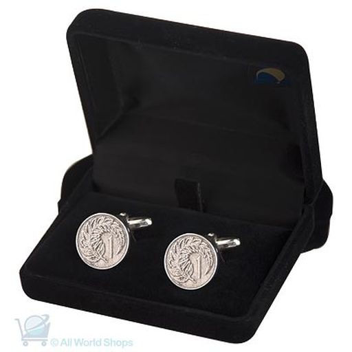 New Zealand One Cent Coin Cuff Links - Just Pewter