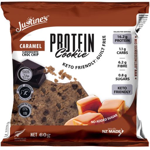 Caramel Choc Chip Protein Cookie - Justine's - 60g