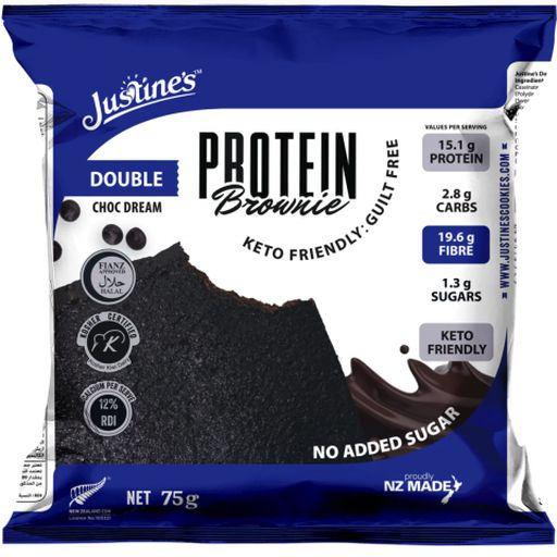 Double Choc Dream Protein Brownie - Justine's - 75g