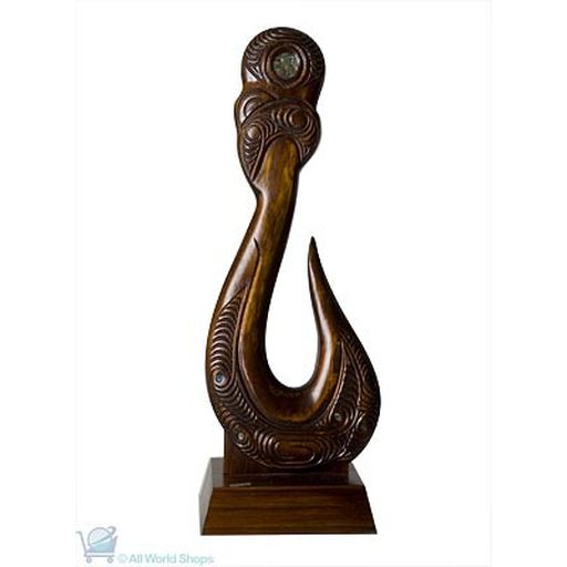 Carved Wooden Hook on Base - Native Woodcraft