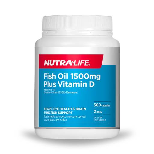 Fish Oil 1500mg Plus Vitamin D - Nutra Life