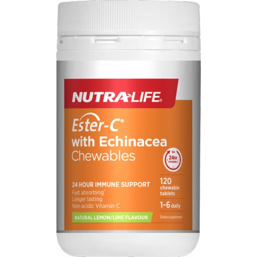 Ester C With Echinacea - Nutra-Life - 120 Chewable Tablets 