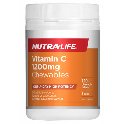 Vitamin C 1200mg Chewables - Nutra Life - 120 Tablets