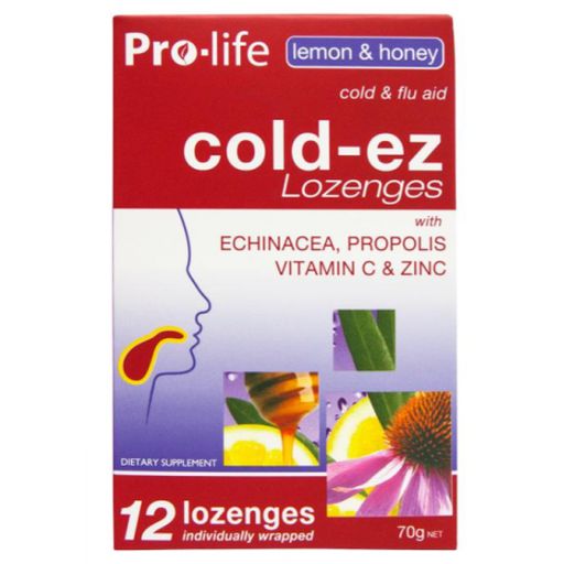 Cold Ez-Lozenges (Lemon & Honey) - Pro Life - 12 Lozenges