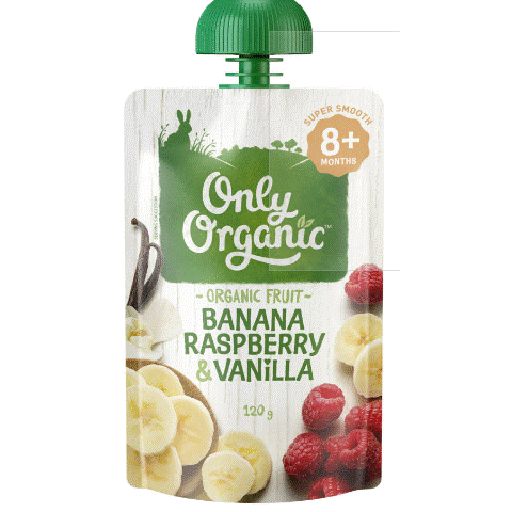 Banana, Raspberry & Vanilla Baby 8+ Months - Only Organic - 120g