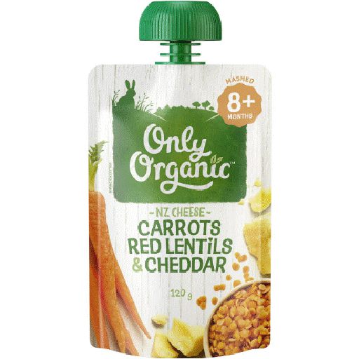 Carrots, Red Lentils & Cheddar Baby 8+ Months - Only Organic - 120g