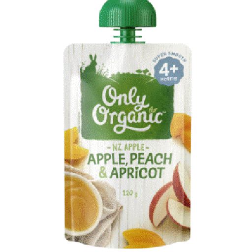 Apple, Peach & Apricot Baby 4+ Months - Only Organic - 120g