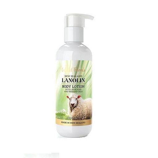 Lanolin Body Lotion With Avocado & Rosehip Oil - Wild Ferns - 230ml