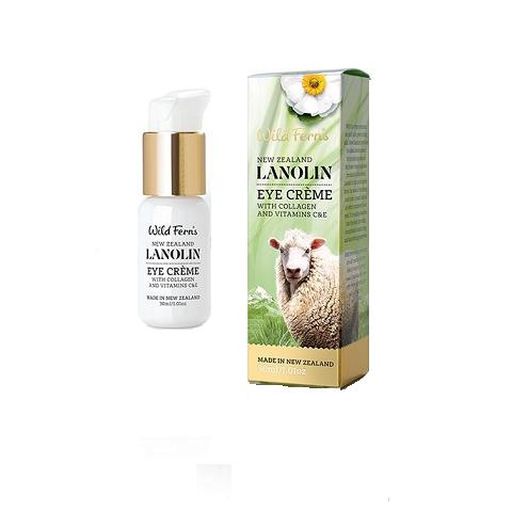 Lanolin Daily Eye Creme With Collagen & Vitamins C & E - Wild Ferns - 30ml