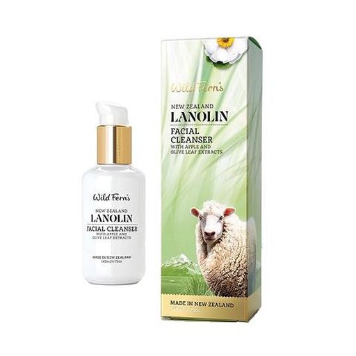 Lanolin Facial Cleanser With Apple & Olive Leaf Extracts - Wild Ferns - 140ml