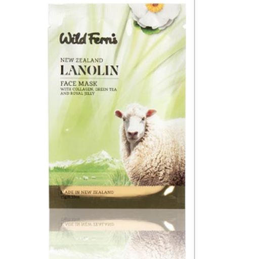 Lanolin Sheet Face Mask With Collagen, Green Tea & Royal Jelly - Wild Ferns