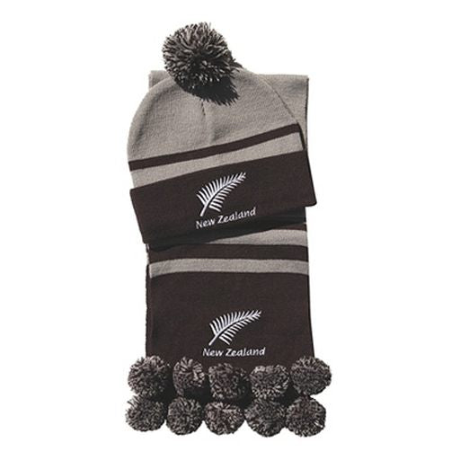 Children's Silver Fern Hat and Scarf Set - Parrs