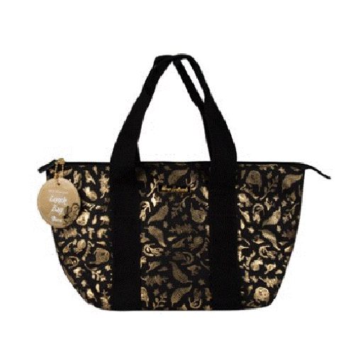 Lunch Bag Black & Gold Birds - Parrs