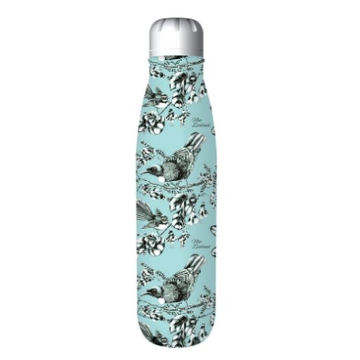 Bird Pastel Blue Metal Drink Bottle - Parrs - 500ml