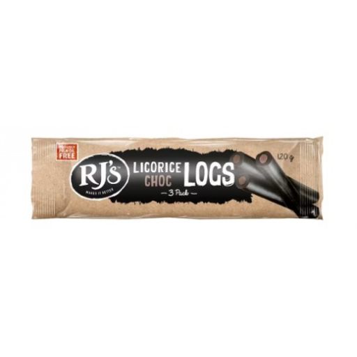Chocolate Licorice Logs -  RJ's - 3 Packs - 120g 