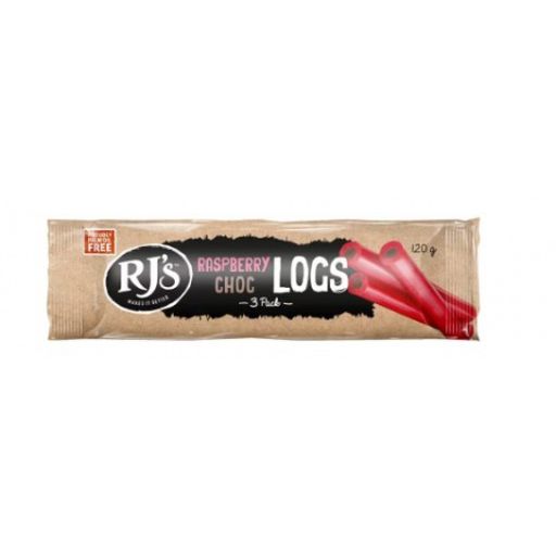 Raspberry Chocolate Logs - RJ's - 120g - Pack of 3