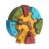 Wooden Coloured Clock Puzzle - Tarata Toys