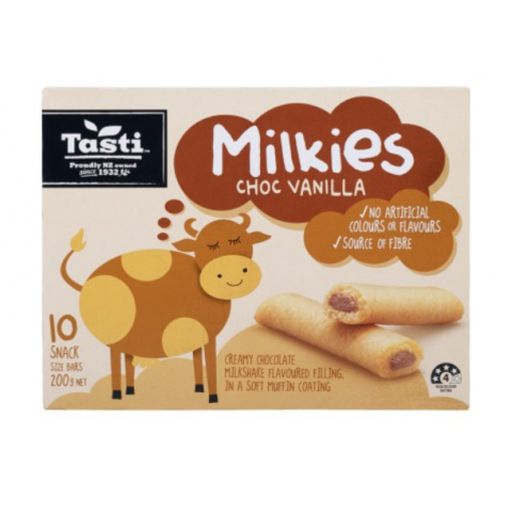 Milkies Chocolate Vanilla Muffin Bar Pack Of 10 - Tasti - 200g 